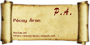 Pécsy Áron névjegykártya